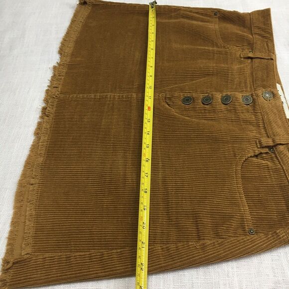 Indigo Rein Corduroy Skirt Women 13 30 Brown Mini Button Fly Y2K Academia Core - Picture 8 of 10